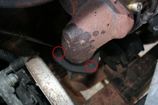 the view of the downpipe from above