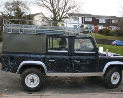 Roller Painting the Land Rover 110! The body is ready for painting