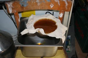 Waste veg oil gets passed through a coarse filter first