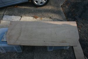 The plywood cut to shape