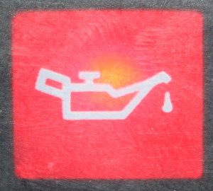 The oil pressure light on a Land Rover Defender