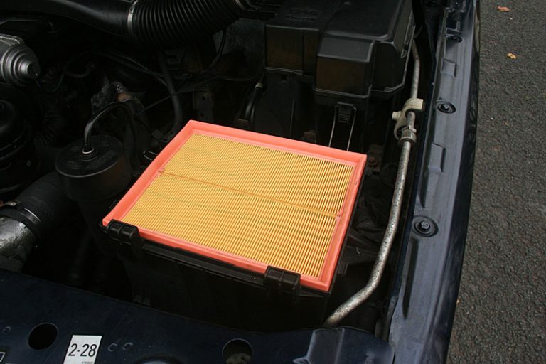 The new air filter in place