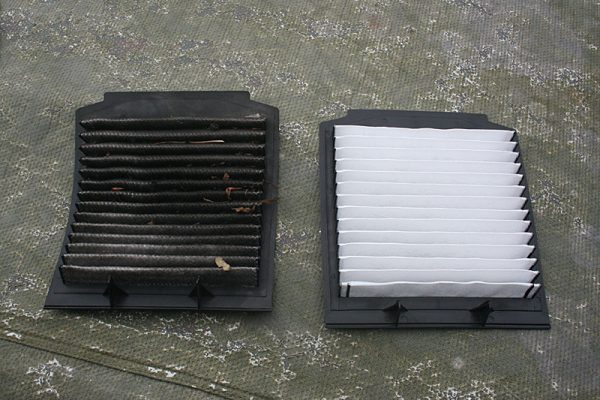 The stark contrast between the old and new pollen filters
