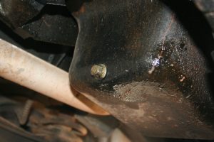 Here is the oil drain plug in the sump