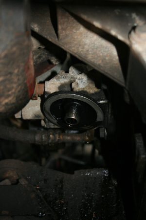 With the oil filter removed, this is what it looks like