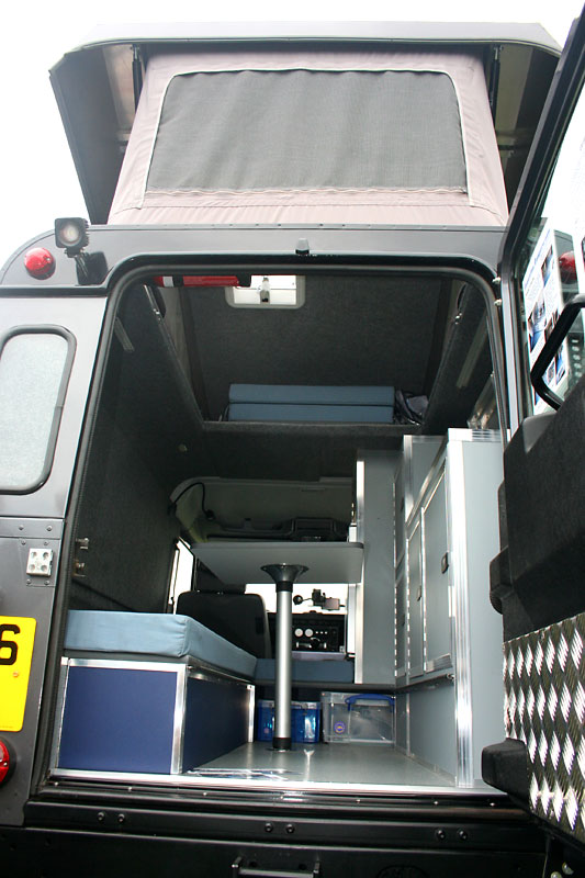 Modern camper interior on this Defender
