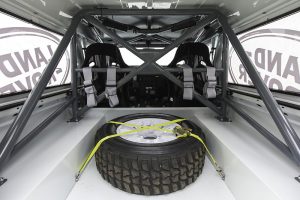 The rear of the Defender Challenge Land Rover